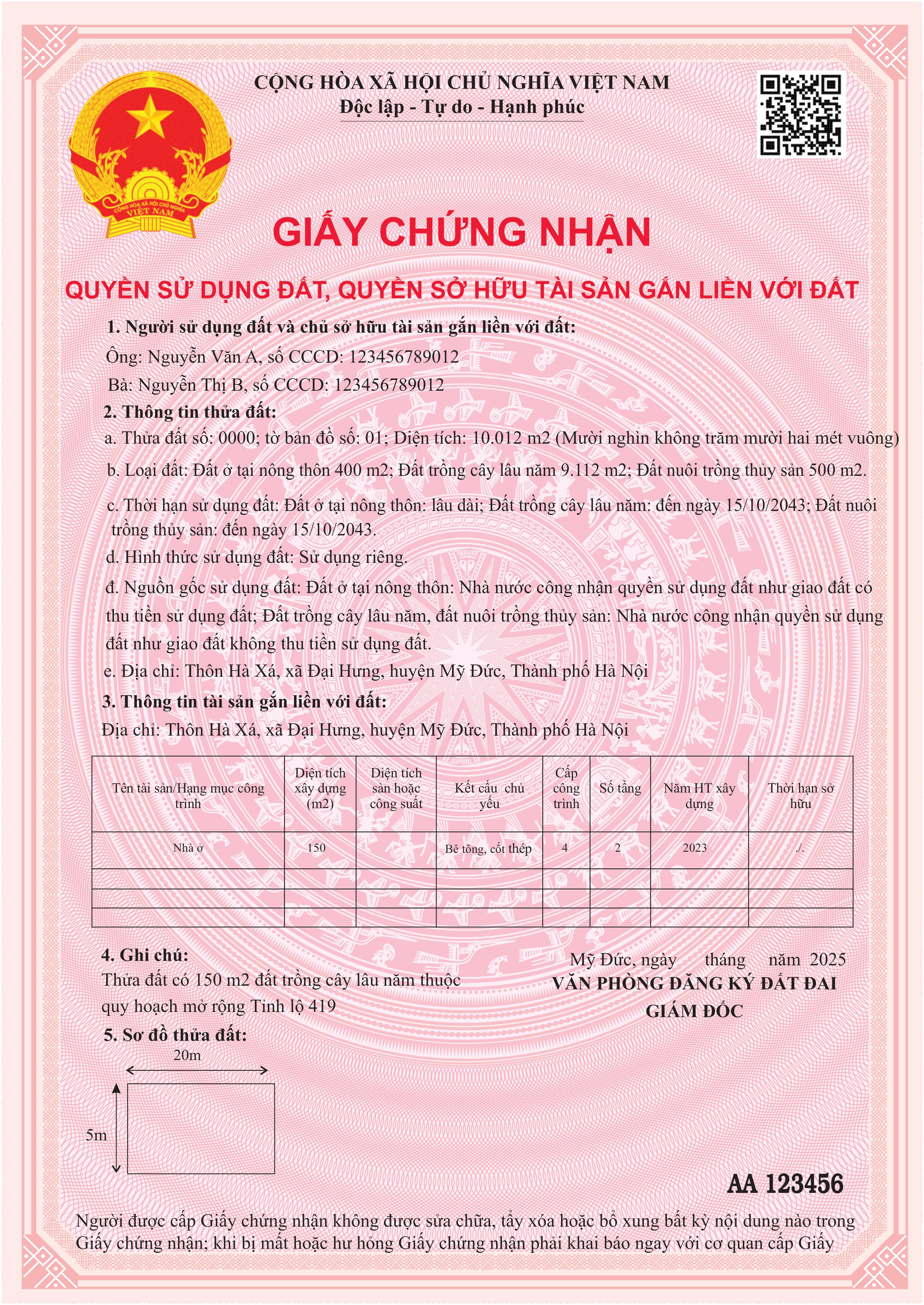 Giấy Chứng nhận mới theo Luật Đất đai 2024